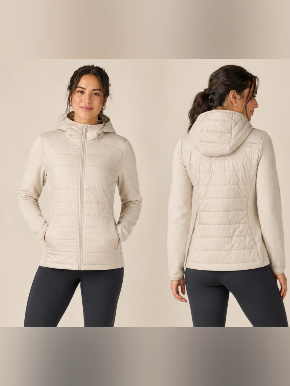 prAna Insulated Ice Flow Jacket Womens Almond NWT PrimaLoft Quilted $150